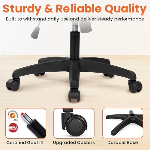 NEO CHAIR Office Desk Gaming Chair Computer High Back Mesh Seat with Rolling Wheels Ergonomic Adjustable Comfy Flip-up Armrests Lumbar Support Height for Home (Black) | Ergonomic High-Back Design with Breathable Mesh, Flip-Up Armrests, Comfortable Support for Home office or Computer Work - Image 6
